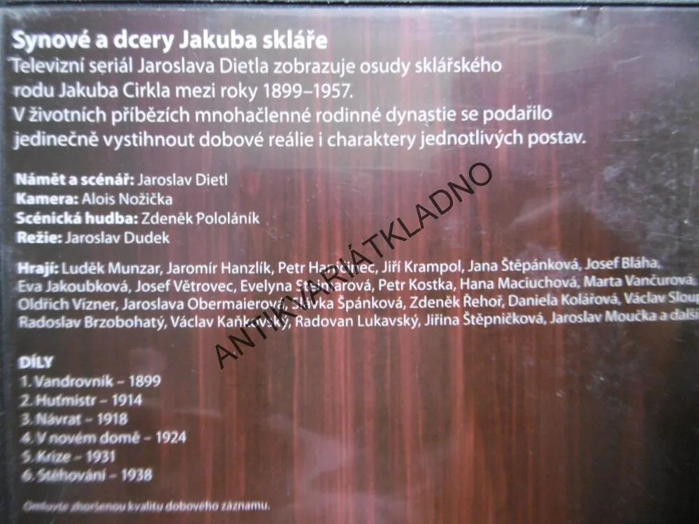 SYNOVÉ A DCERY JAKUBA SKLÁŘE 1-13, 13 DVD FILM SERIÁL ČR