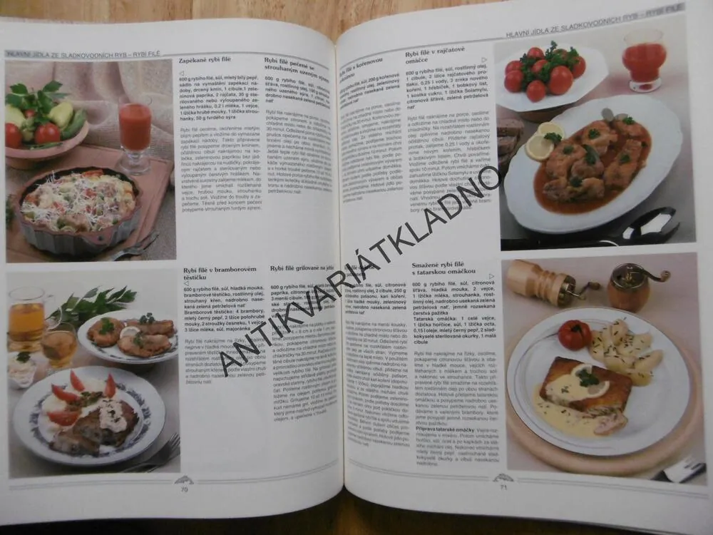 VELKÁ BAREVNÁ OBRAZOVÁ KUCHAŘKA, RYBY, HORECKÁ, **an