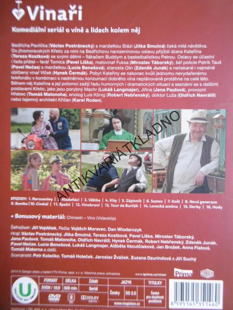VINAŘI, ČESKÝ SERIÁL, 3 DVD