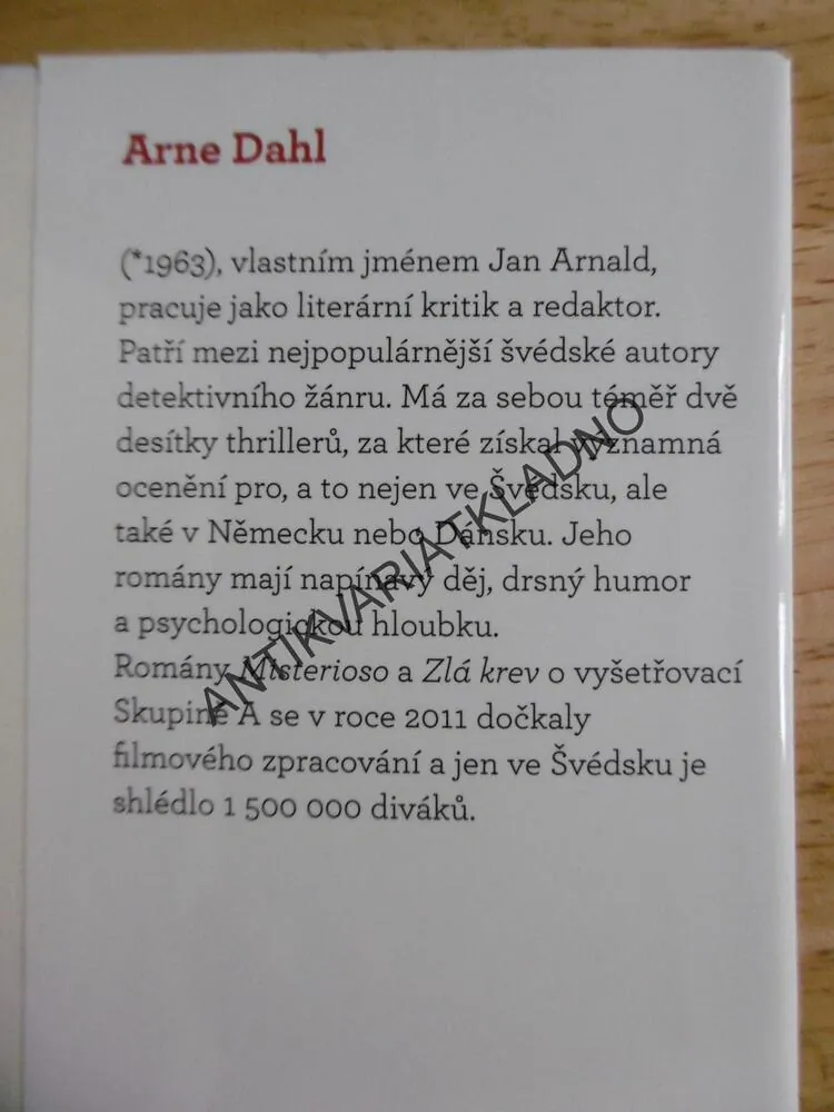 MISTERIOSO, ARNE DAHL, **an