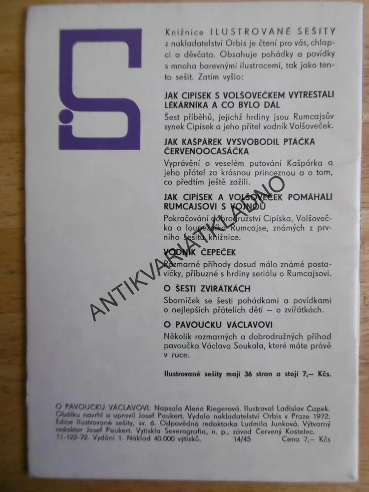 IS 6 - O PAVOUČKOVI VÁCLAVOVI, RIEGEROVÁ, ČAPEK