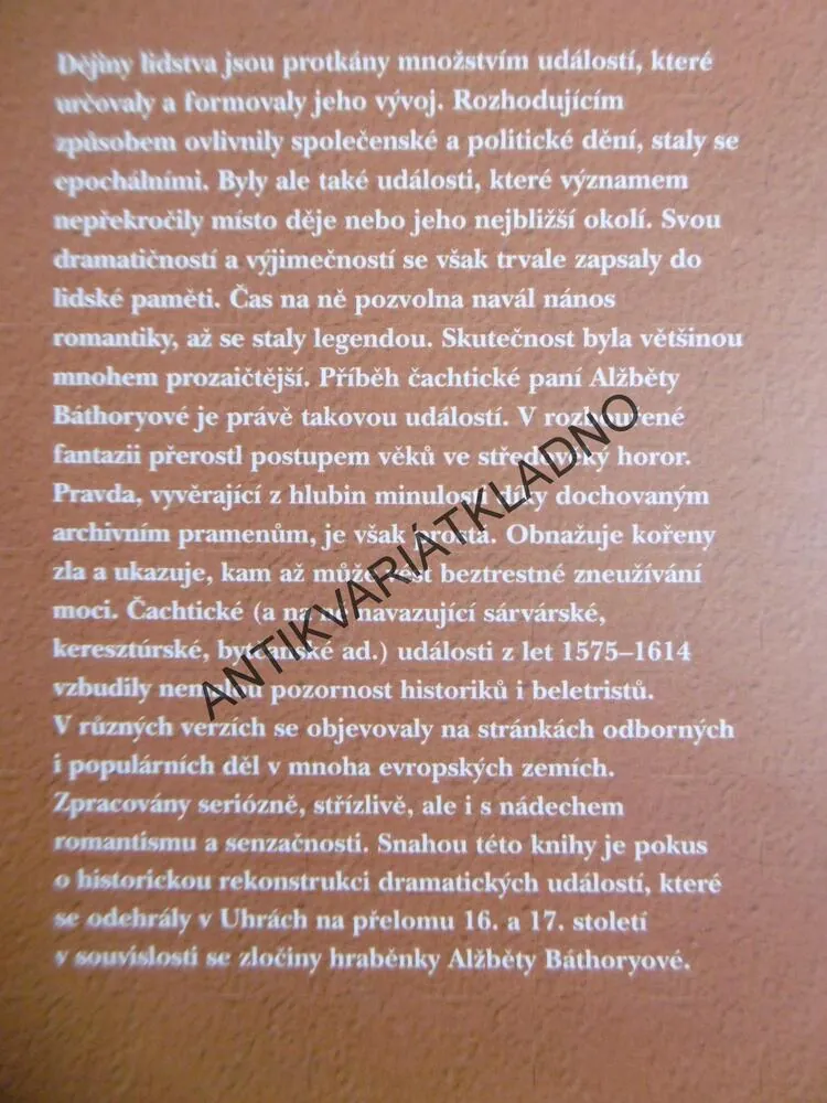 ČACHTICKÁ PANÍ, ĎÁBEL S TVÁŘÍ ANDĚLA, TOMÁŠ BEDNAŘÍK, **an