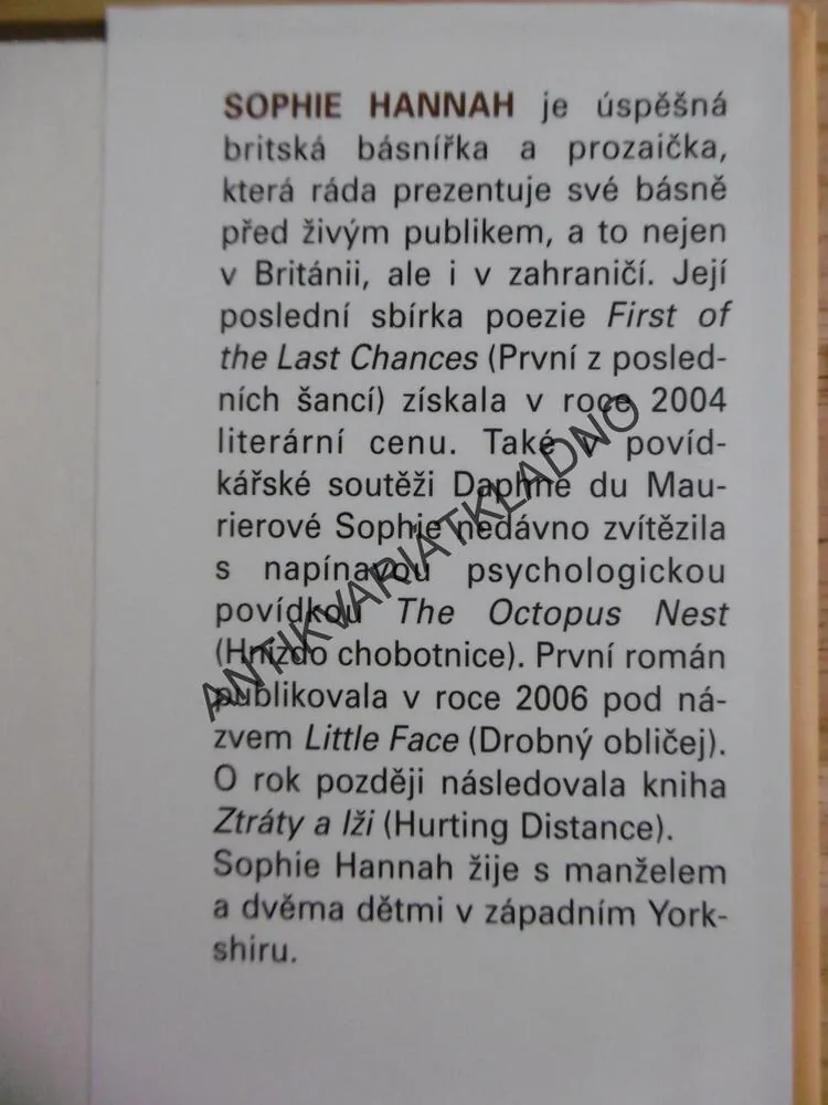 ZTRÁTY A LŽI, SOPHIE HANNAH, **an