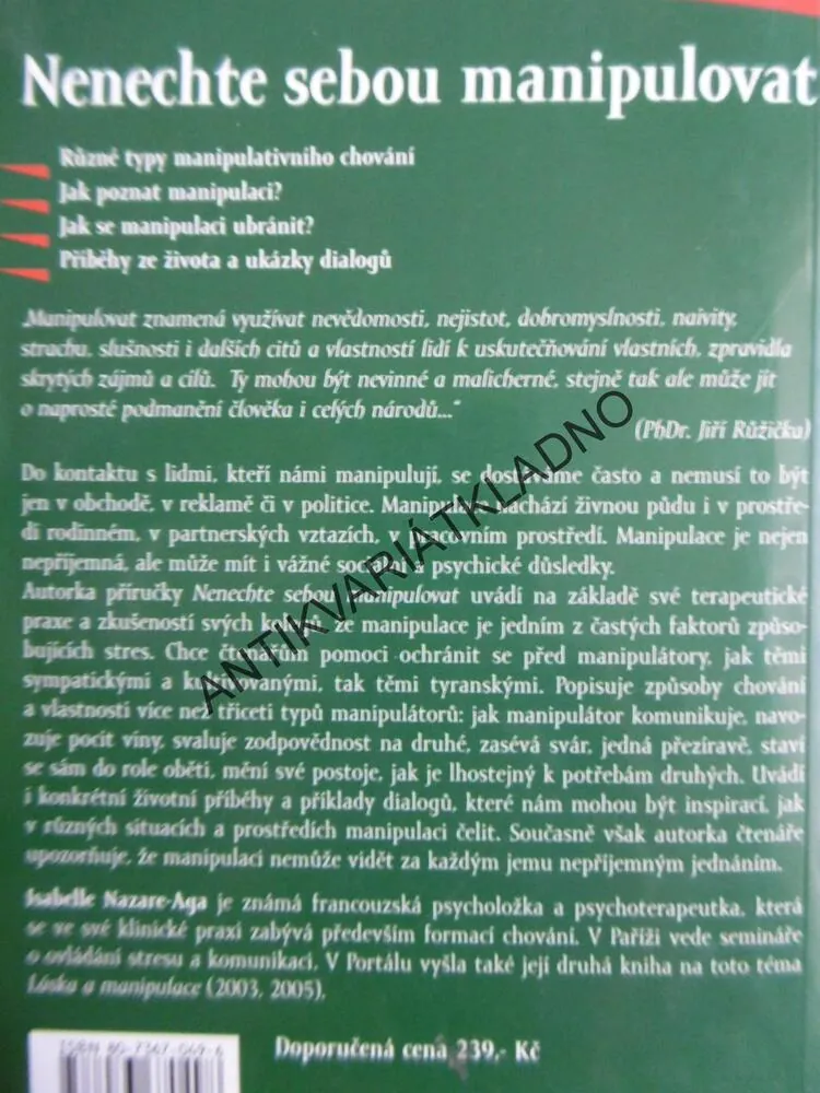 NENECHTE SEBOU MANIPULOVAT, ISABELLE NAZARE-AGA, **an