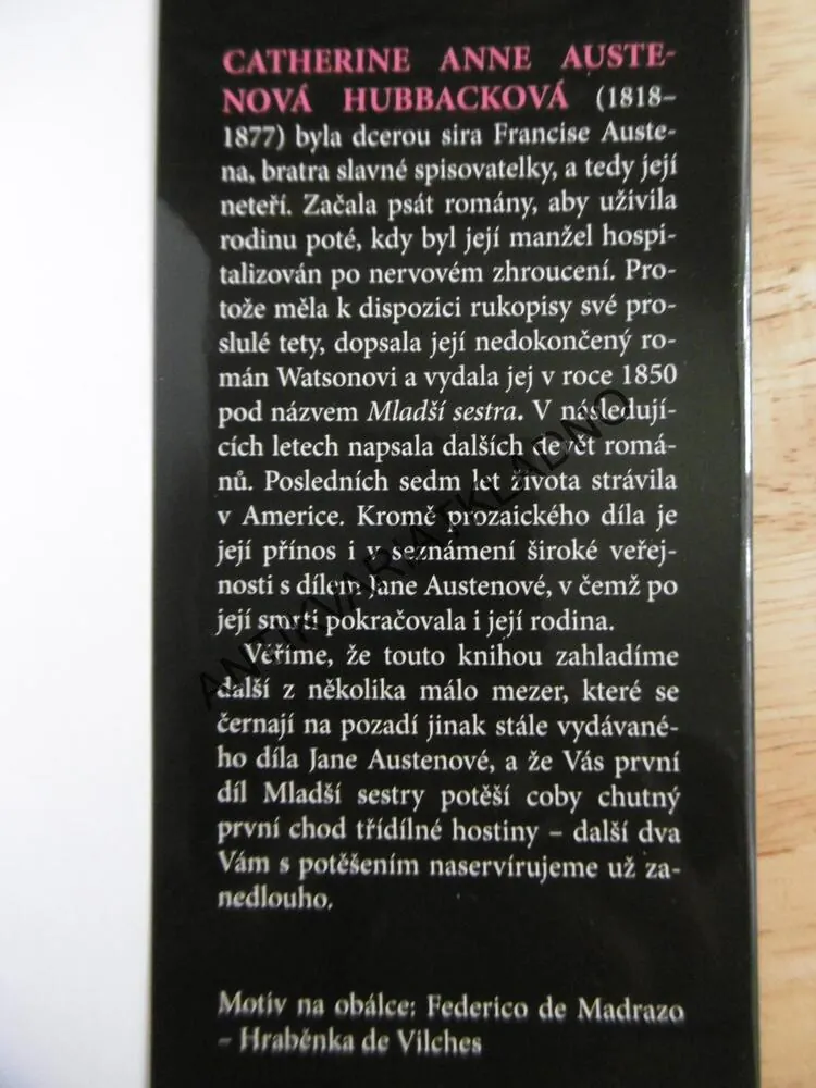 MLADŠÍ SESTRA,1., JANE AUSTENOVÁ, C. AUSTENOVÁ HUBBACKOVÁ, **an