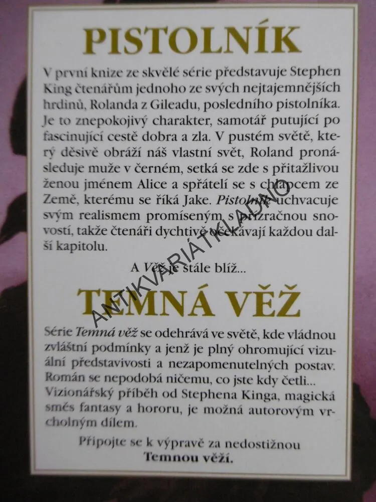 PISTOLNÍK, TEMNÁ VĚŽ, STEPHEN KING, **an