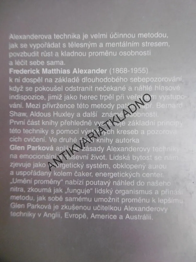 UMĚNÍ PROMĚNY, GLEN PARKOVÁ, 