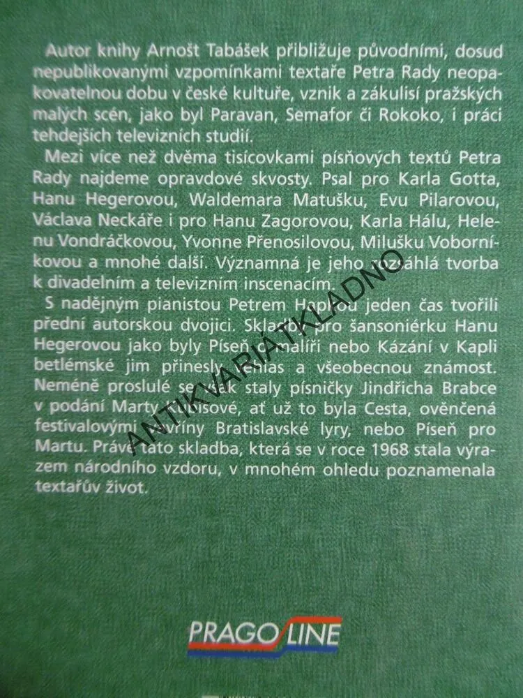 CESTA K MODLITBĚ ANEB TEXTAŘ PETR RADA VYPRÁVÍ, **an