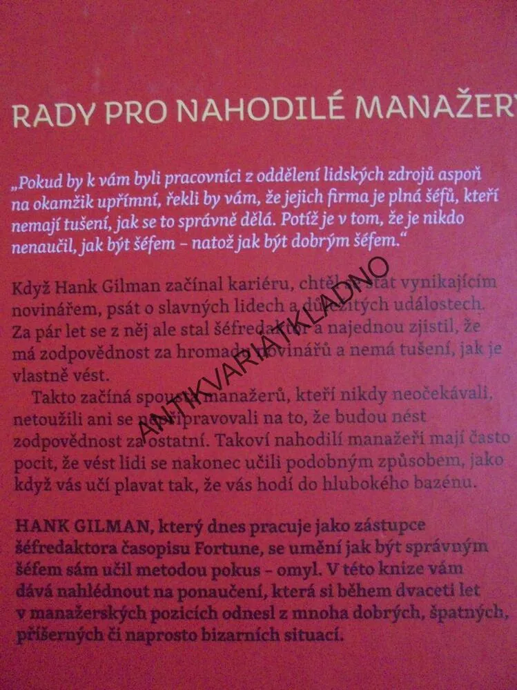 VŠECHNY VYRAZIT NEMŮŽETE..RADY PRO MANAGERY,GILMAN