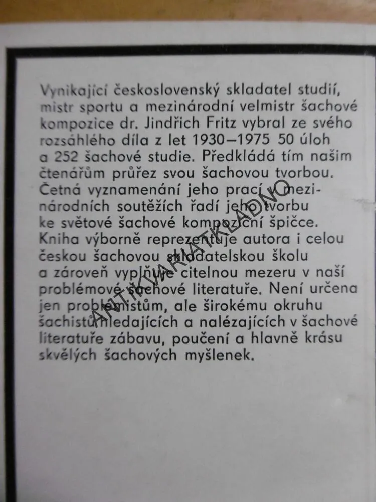 VYBRANÉ ŠACHOVÉ PROBLÉMY, JINDŘICH FRITZ, ŠACHY