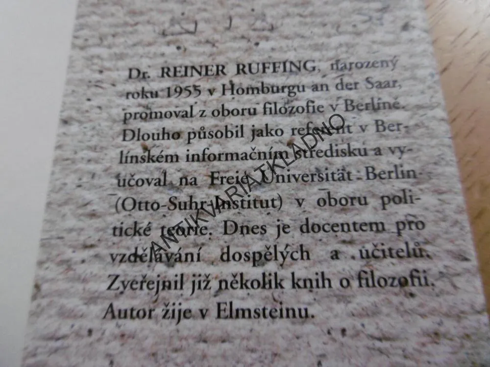 FILOZOFICKÝ DEPOZITÁŘ, REINER RUFFING, 50 NEJDŮLEŽITĚJŠÍCH FILOZOFICKÝCH MYŠLENEK