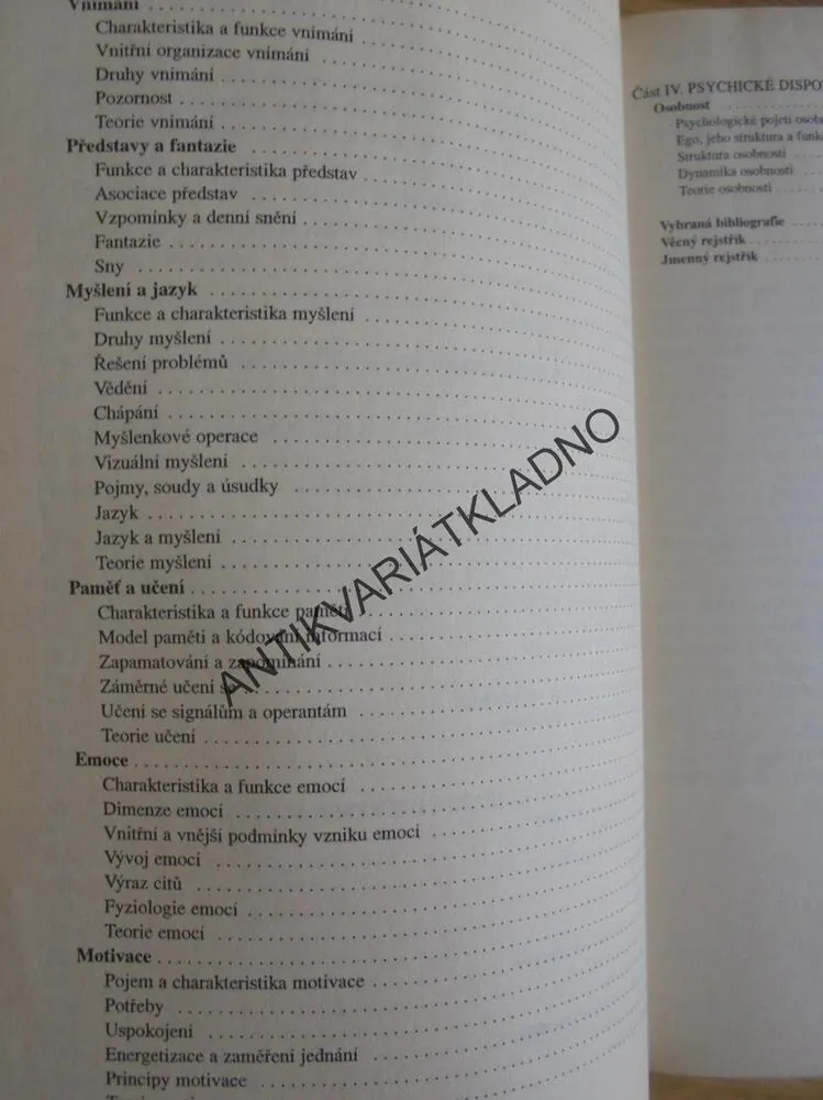 ZÁKLADY PSYCHOLOGIE, NAKONEČNÝ