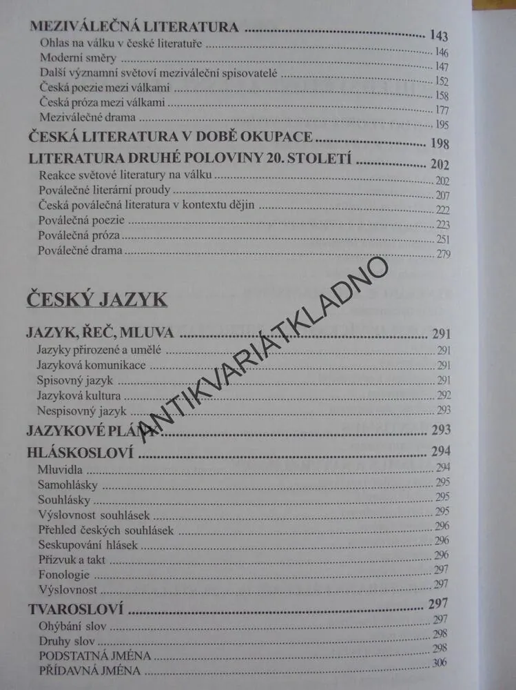 ČEŠTINA NA DLANI, PŘEHLED SVĚTOVÉ A ČESKÉ LITERATURY,ČESKÝ JAZYK, BAUER