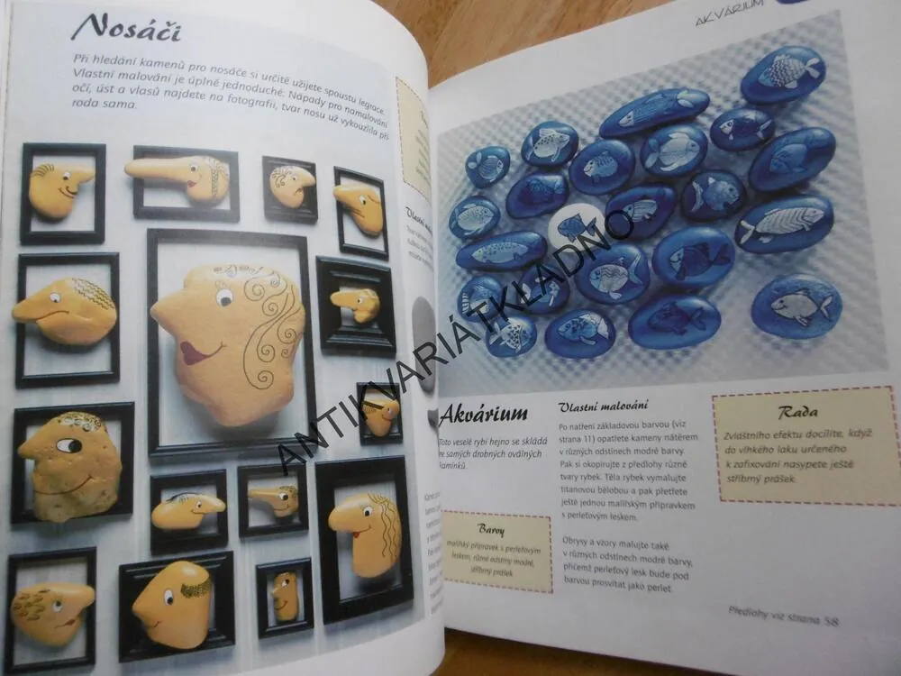 MALUJEME NA KAMENY, MATERIÁLY, TECHNIKA, BARVENÍ A PATINOVÁNÍ, GALERIE KAMENŮ, JULIA NIEPMANNOVÁ, **an