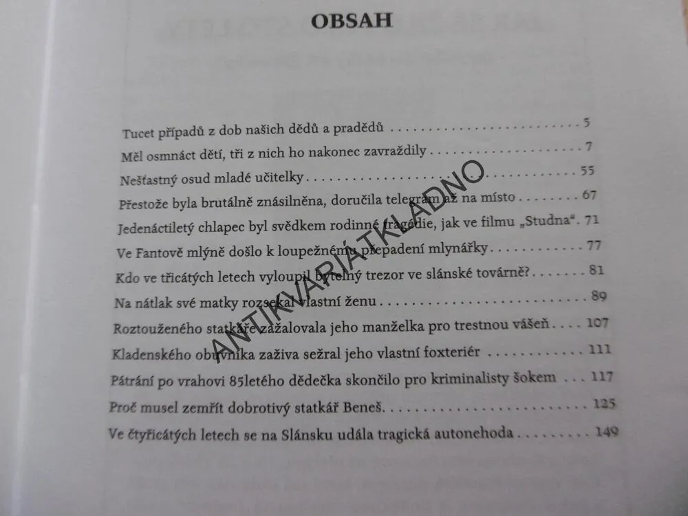KRIMINÁLNÍ PŘÍPADY Z KLADENSKA, SLÁNSKA A NOVOSTRAŠECKA, JIŘÍ ČERVENKA, **an