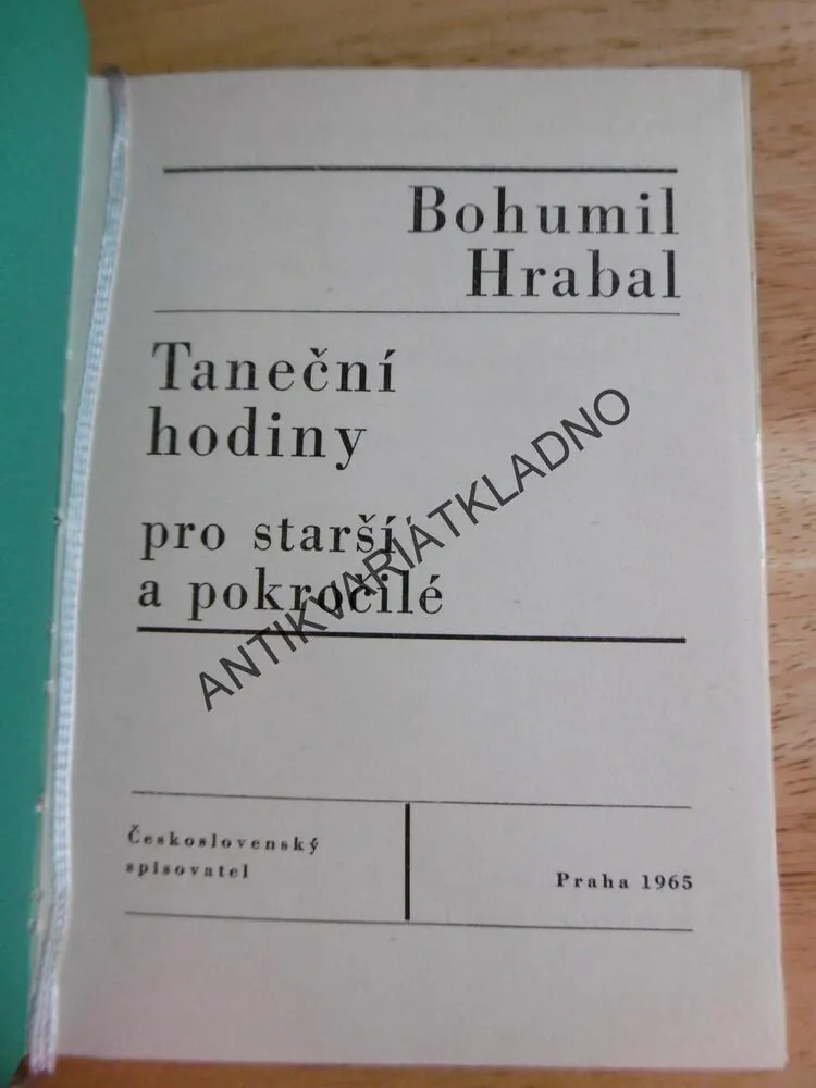 TANEČNÍ HODINY PRO STARŠÍ A POKROČILÉ, BOHUMIL HRABAL,