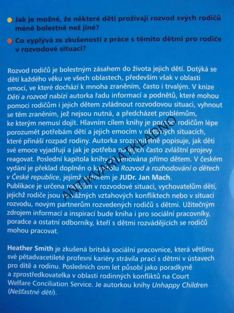 DĚTI A ROZVOD, H.SMITH, VÝCHOVA, REAKCE, KONTAKT