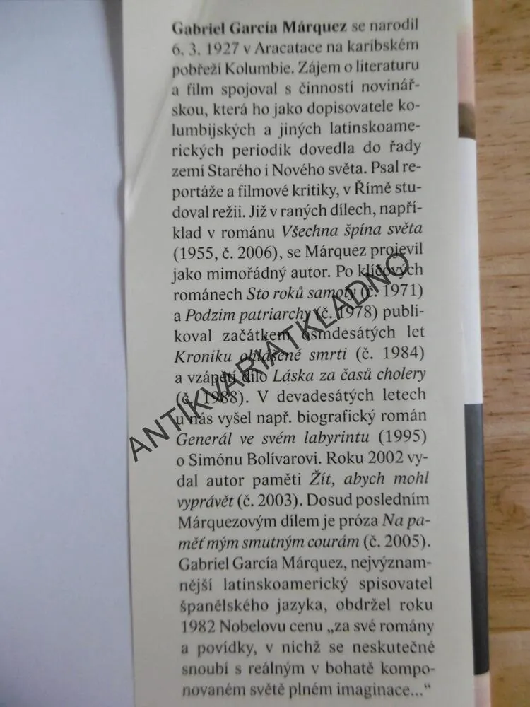 LÁSKA ZA ČASŮ CHOLERY, GABRIEL GARCIA MARQUEZ, **an