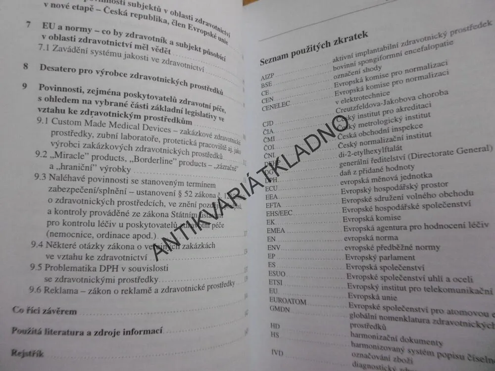 NAŠE ZDRAVOTNICTVÍ A LÉKÁRENSTVÍ V EU, 