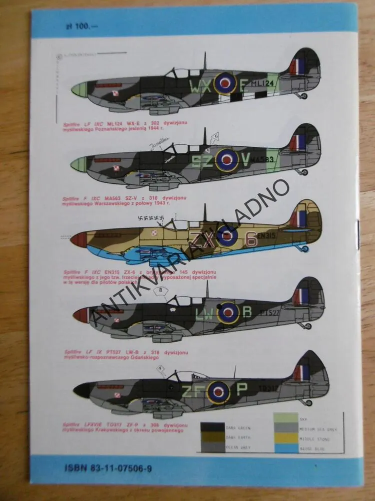 SAMOLOT MYSLIWSKI SPITFIRE MK. IX-XVI, POLSKY, SEŠIT Č.119