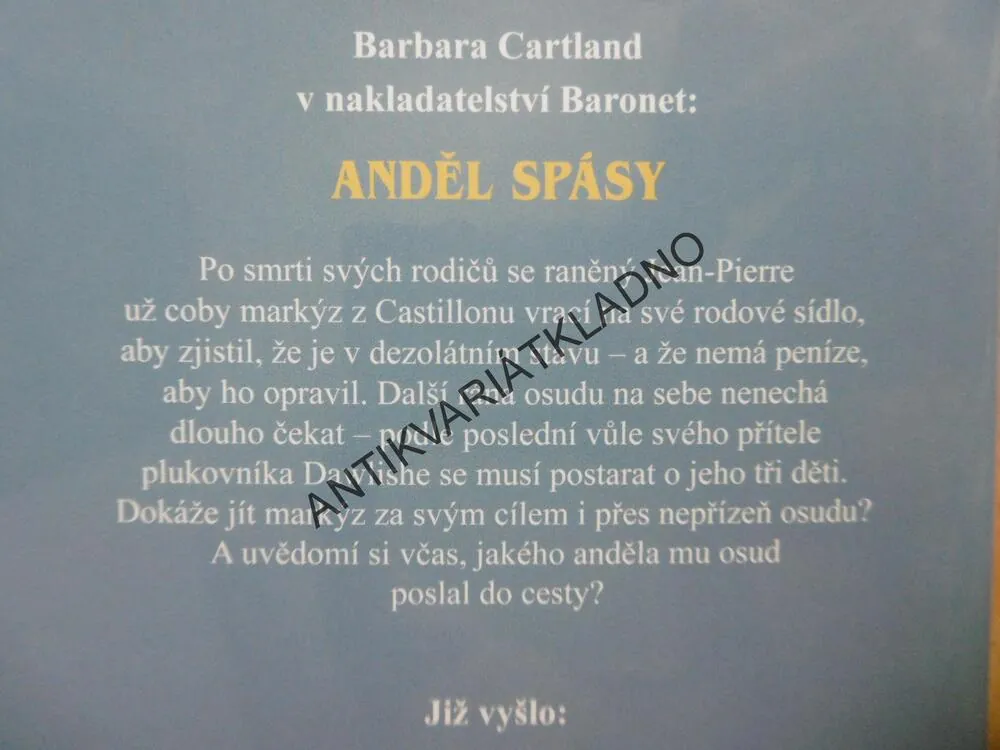 ANDĚL SPÁSY, BARBARA CARTLAND, CARTLANDOVÁ, **an