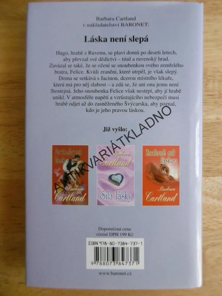 LÁSKA NENÍ SLEPÁ, BARBARA CARTLAND, CARTLANDOVÁ, **an
