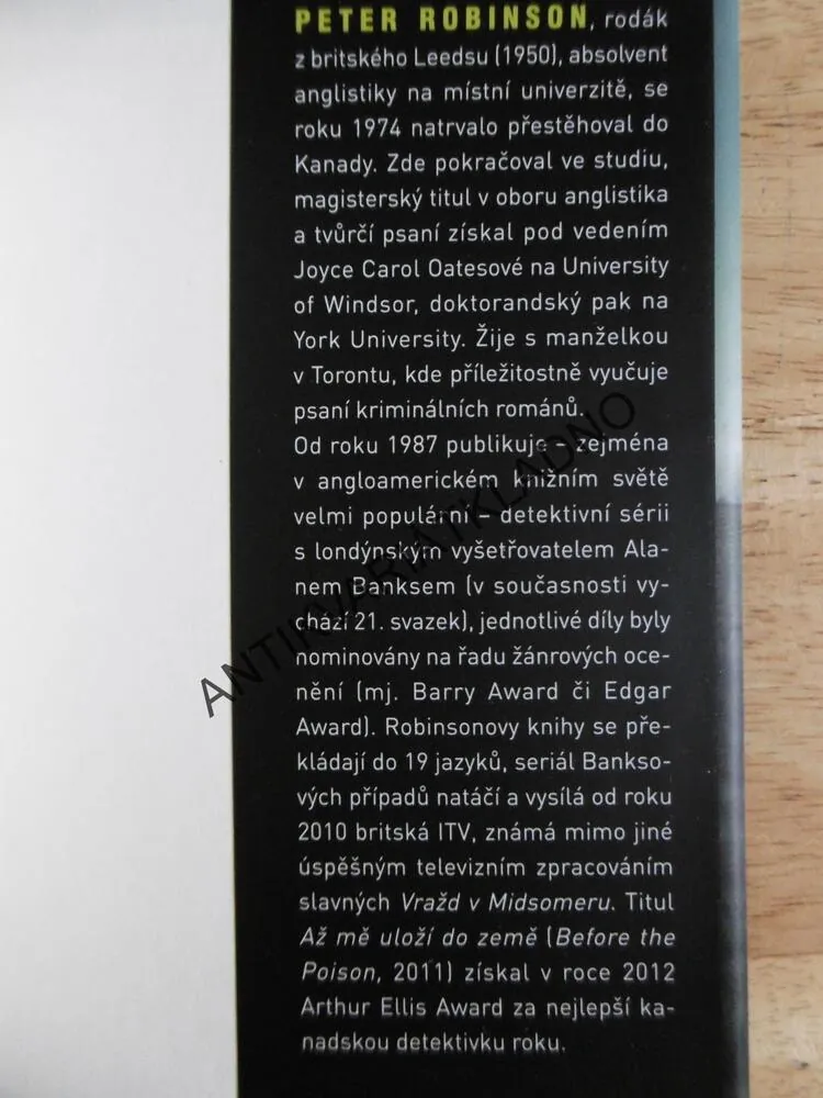 AŽ MĚ ULOŽÍ DO ZEMĚ, PETER ROBINSON, **an
