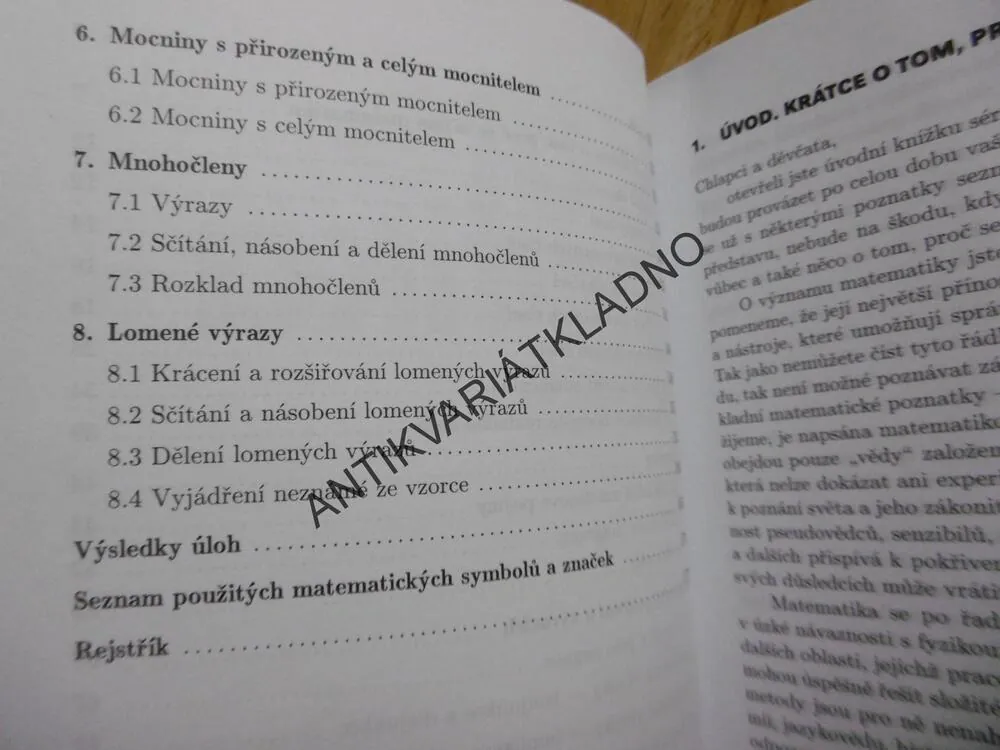 MATEMATIKA PRO GYMNÁZIA, ZÁKLADNÍ POZNATKY Z MATEMATIKY