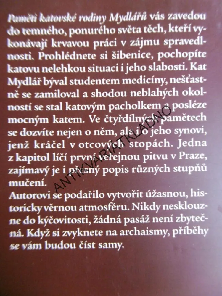 PAMĚTI KATOVSKÉ RODINY MYDLÁŘŮ, JOSEF SVÁTEK, **an