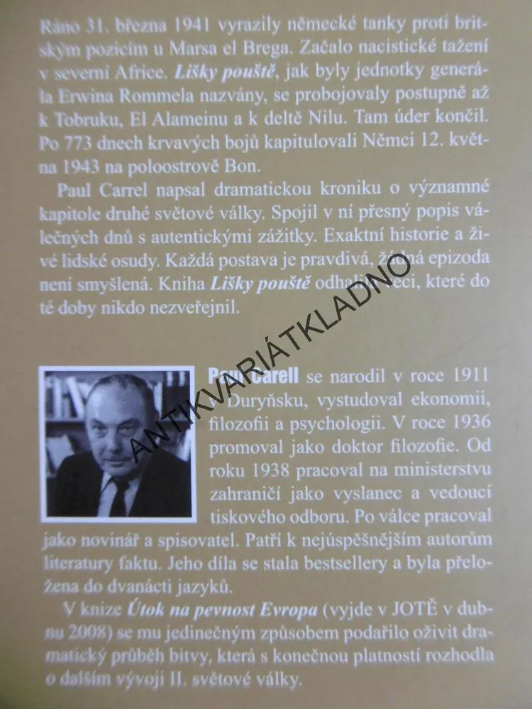 LIŠKY POUŠTĚ, PAUL CARELL, **an