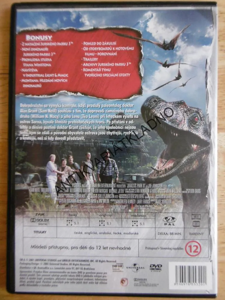 JURSKÝ PARK, 3., DVD FILM 