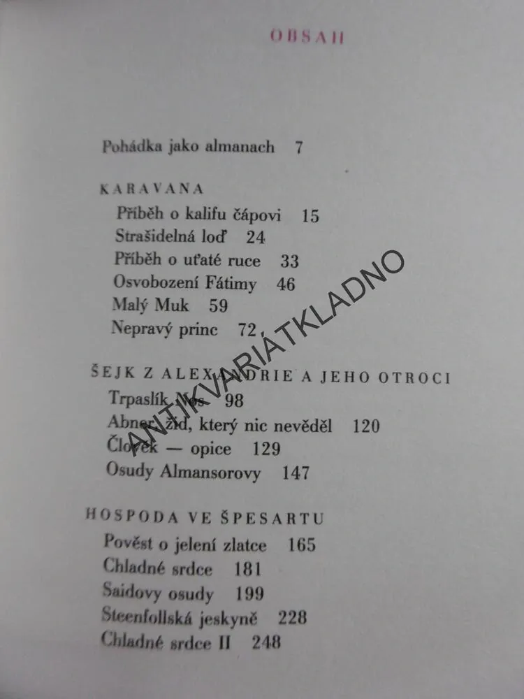 POHÁDKY, WILHELM HAUFF, JIŘÍ BĚHOUNEK, **an