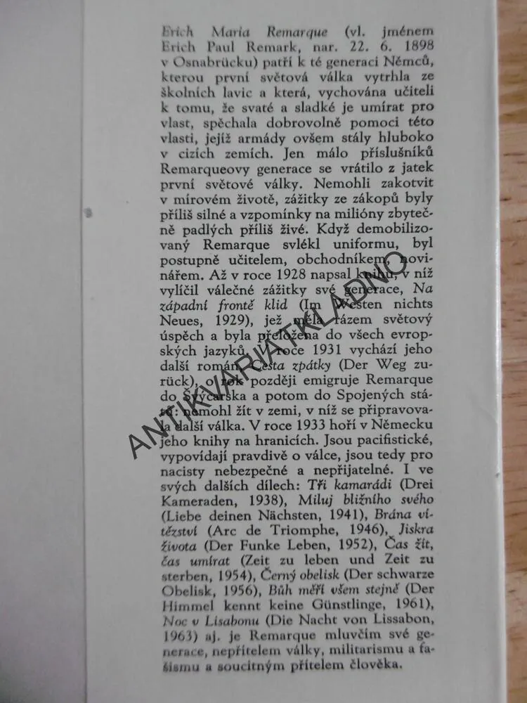 NA ZÁPADNÍ FRONTĚ KLID, ERICH MARIA REMARQUE, 1964