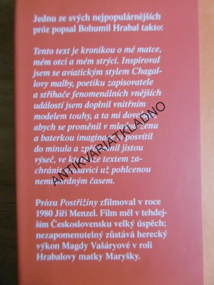 POSTŘIŽINY, BOHUMIL HRABAL,