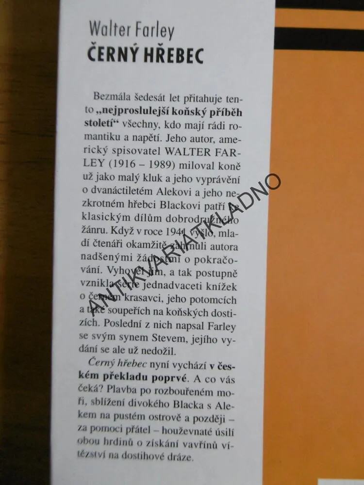 KOD 191 - ČERNÝ HŘEBEC, WALTER FARLEY