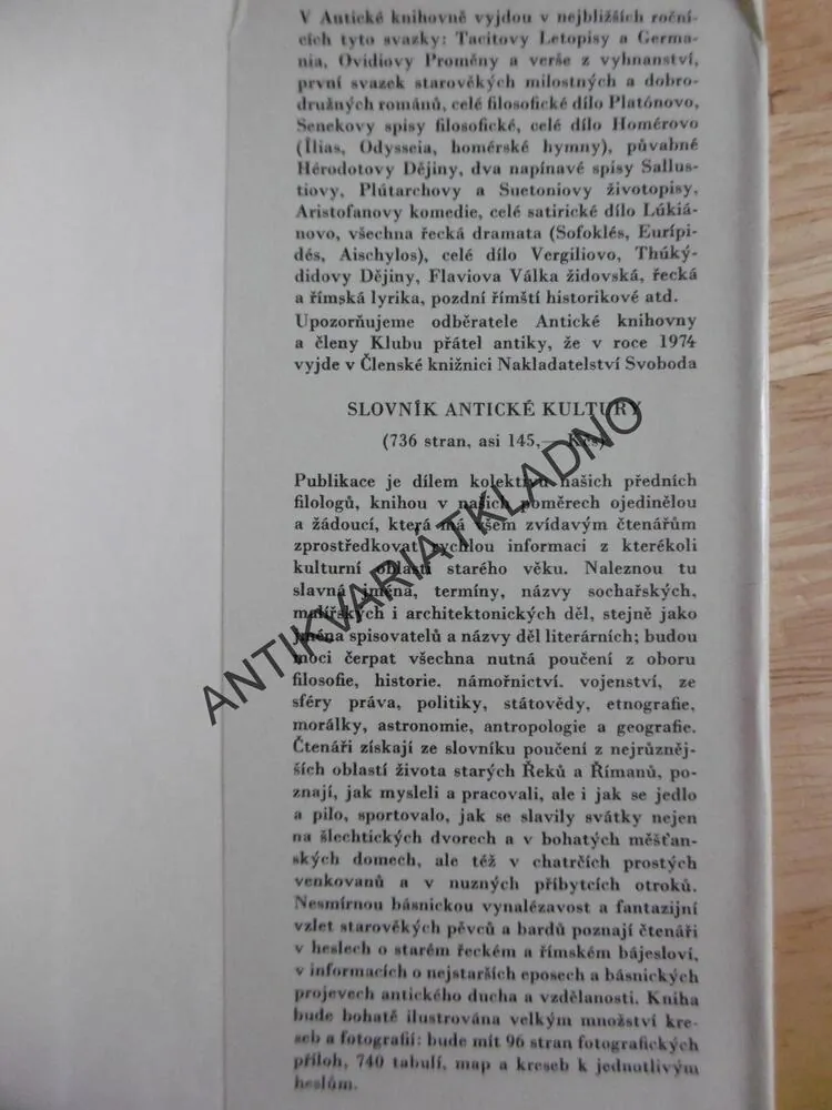 APULEIUS ZLATÝ OSEL, ANTICKÁ KNIHOVNA, **an