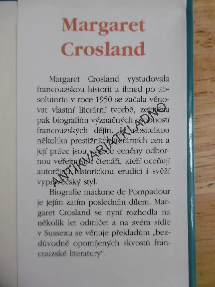 MADAME DE POMPADUR, MARGARET CROSLAND