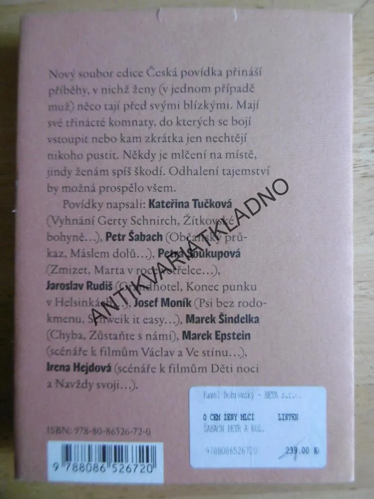 O ČEM ŽENY MLČÍ, TUČKOVÁ, ŠABACH, SOUKUPOVÁ, HEJDOVÁ, AJ.