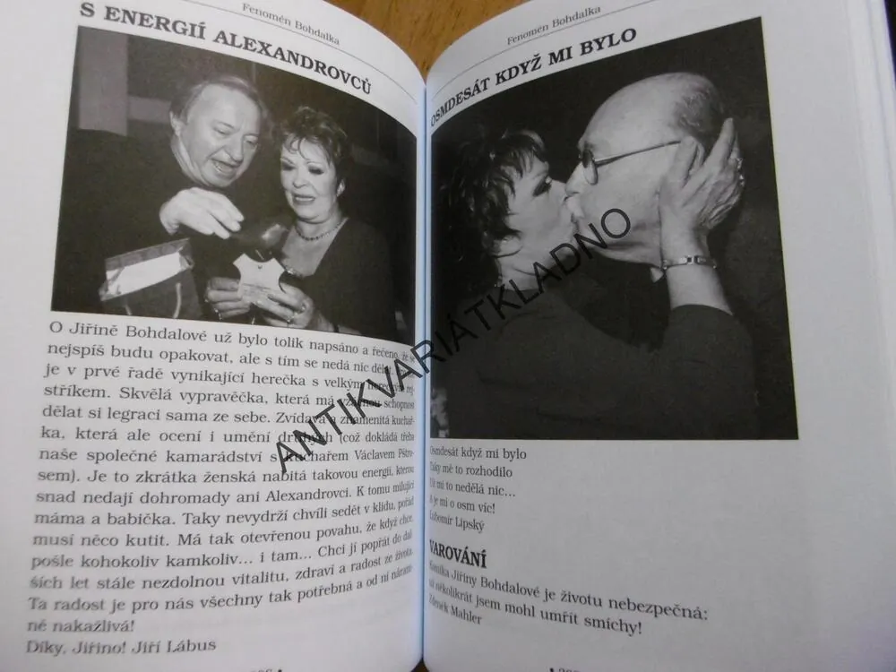 FENOMÉN BOHDALKA, JIŘINA BOHDALOVÁ- AUTOGRAM, **an