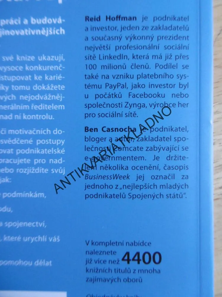 VÁŠ OSOBNÍ STARTUP, REID HOFFMAN, BEN CASNOCHA,