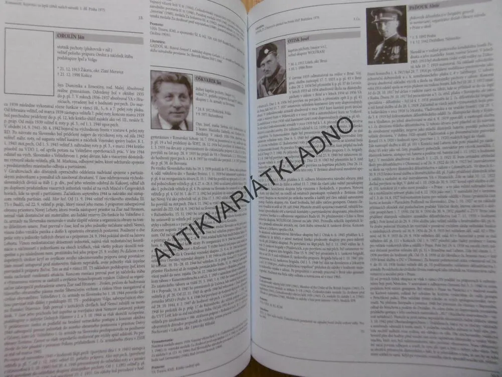 VOJENSKÉ OSOBNOSTI ČESKOSLOVENSKÉHO ODBOJE 1939-45, **an