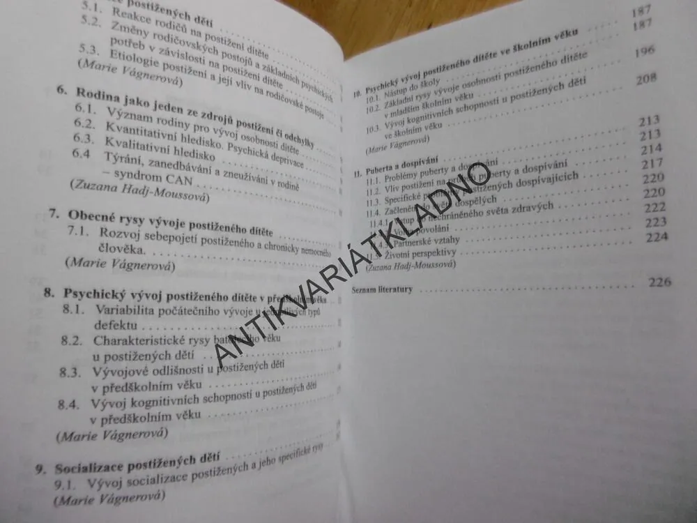 PSYCHOLOGIE HANDICAPU, MARIE VÁGNEROVÁ, HADJ.MOUSSOVÁ, ŠTECH