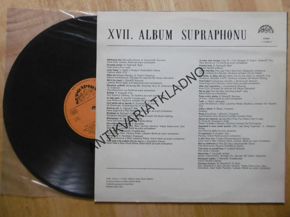 XVII. ALBUM SUPRAPHONU, TANEČNÍ HUDBA, KAREL GOTT, MIŠÍK, VONDRÁČKOVÁ, ŠPINAROVÁ,MATUŠKA, AJ.