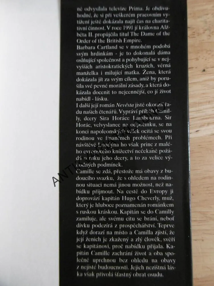 NEVĚSTA, BARBARA CARTLAND, CARTLANDOVÁ, **an