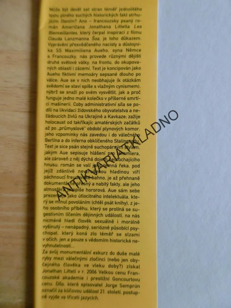 LASKAVÉ BOHYNĚ, JONATHAN LITTELL, **an