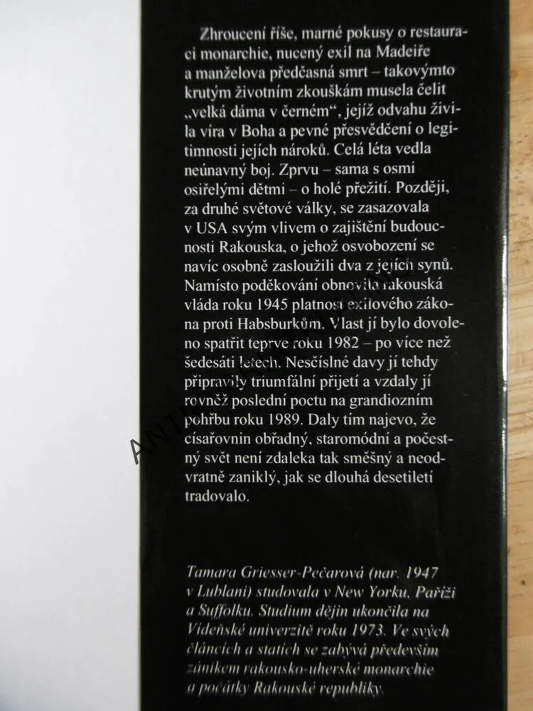 ZITA POSLEDNÍ CÍSAŘOVNA, TAMARA GRIESSER-PEČAROVÁ, **an