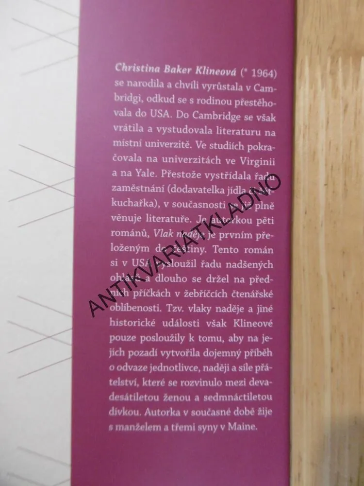 VLAK NADĚJE, CHRISTIN BAKER KLINEOVÁ, **an