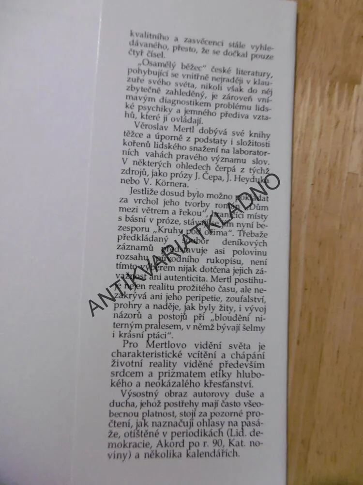 KRUHY POD OČIMA, DENÍKY, ESEJE, 1950-1993, VĚROSLAV MERTL, **an