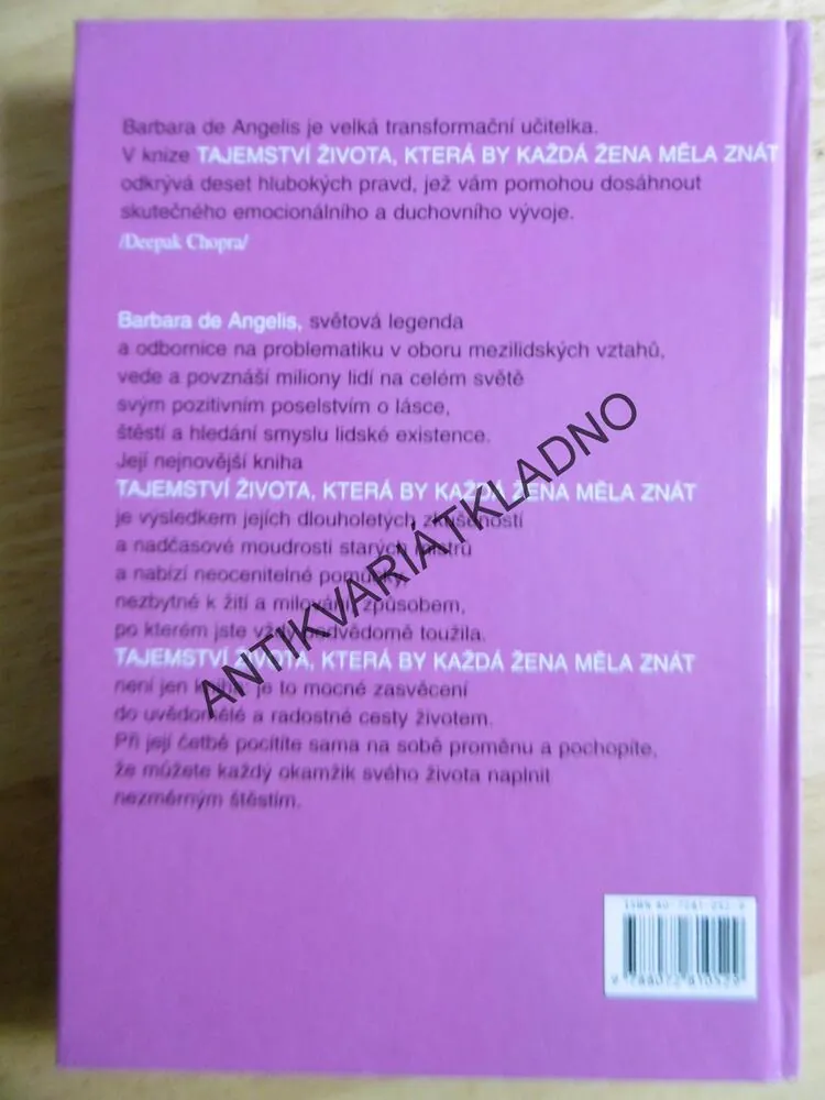 TAJEMSTVÍ ŽIVOTA, KTERÁ BY KAŽDÁ ŽENA CHTĚLA ZNÁT, BARBARA DE ANGELIS, **an