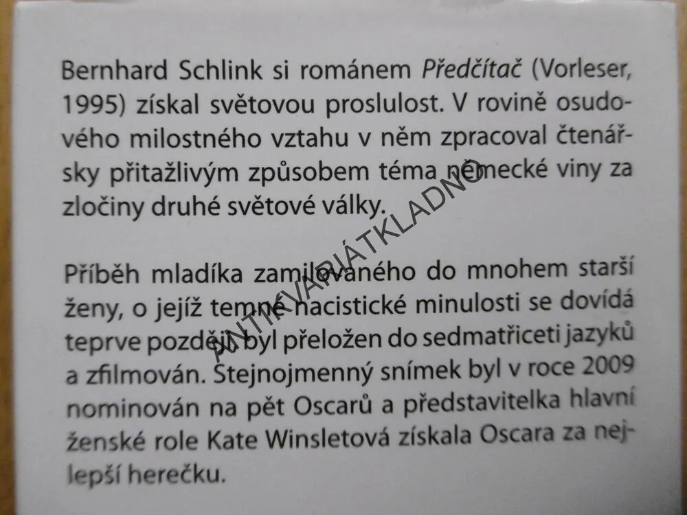 PŘEDČÍTAČ, BERHARD SCHLINK